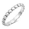 Beaded Midi Knuckle Stacking Eternity Ring .925 Sterling Silver Band