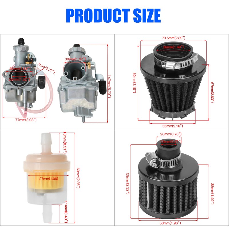 YOXUFA VM22 26mm Carb 212cc Carburetor Kit Replacement for Predator