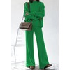 Fixmatti Women's 2 Piece Outfits High Neck Sweater Wide Leg