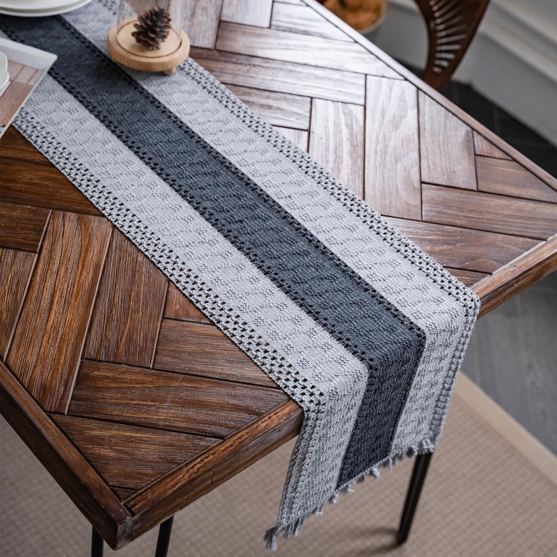 Weldomcor Macrame Table Runners Woven Rustic Table Runner Cotton Linen
