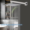 HarJue Shower Head with Extension Arm, High Pressure Square with