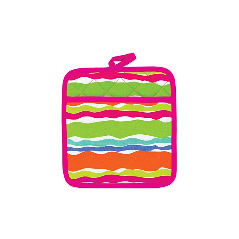 Brownlow Gifts Waves Essentials Pot Holder Cutting Board and Measuring