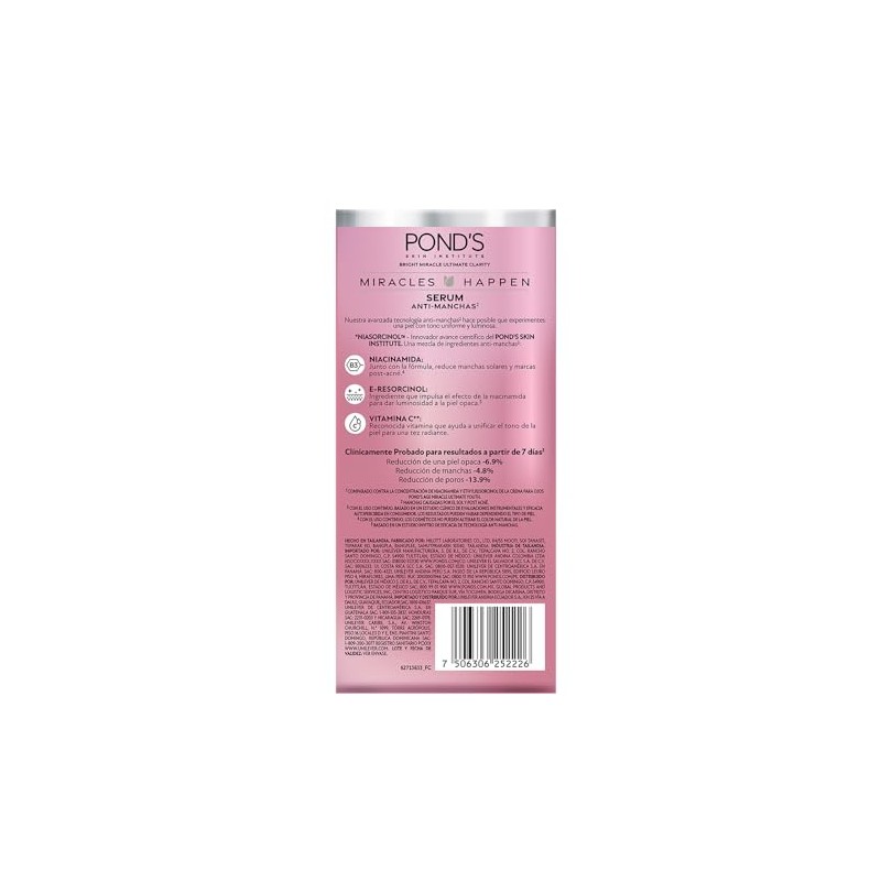 POND'S Sérum Facial 50x Bright Miracle con Niasorcinol Anti-manchas, 30gr