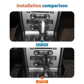JeCar Carbon Fiber Shifter Knob Cover Trim Interior Accessories for 2010-2014 Ford Mustang