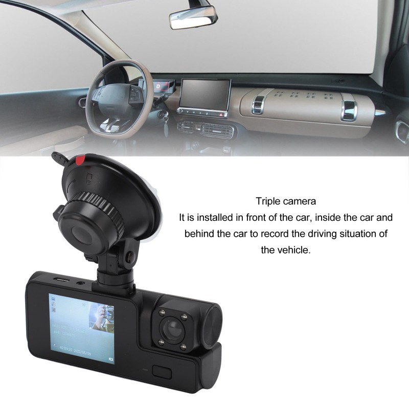 3 Channel Dash Cam Wireless WiFi Car Camera Infrared Night