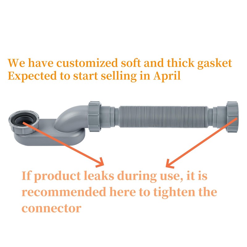Low Profile Shower Drain 1 1/2 Flexible P Trap Kit