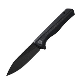 Petrified fish PF818 Cuchillo Plegable 3.54 inch Cuchilla de Black Stonewashed de acero D2 G10 with Carbon Fiber Mango EDC cuchillo de bolsillo (Carbon Fiber Black Stonewashed)