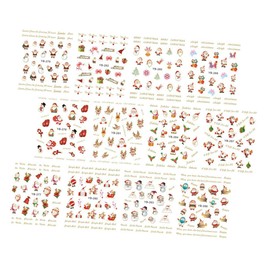Ipetboom Christmas Nail Art Prop 48 Sheets Realistic Stickers Durable and Flexible Random Style