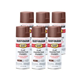 Rust-Oleum Rust-Oleum 214085 Stops Rust Spray Paint, 12 Oz, Flat Brown, (Pack of 6)
