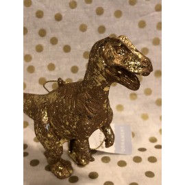 Trex Target Wondershop 2022 Ornament T Rex Dinosaur Dino Gold Foil Glittered NWT