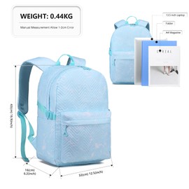Kono Unisex Casual Daypack School Backpack Lightweight College Travel School Bag Rucksack for Boy Girls Women Men Laptop Backpack Bookbag for Teenage (Blue)