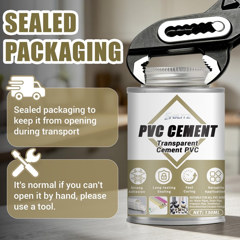 PVC Cement, PVC Pipe Glue, Strong Bonding Strength Pressure, 4.58