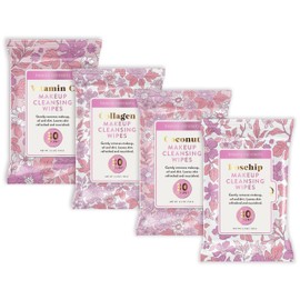 Beauty Concepts: Deluxe 4-Pack - 30 Count Makeup Cleansing Wipes Infused with Vitamin C, Collagen, Rosehip, & Coconut Extracts