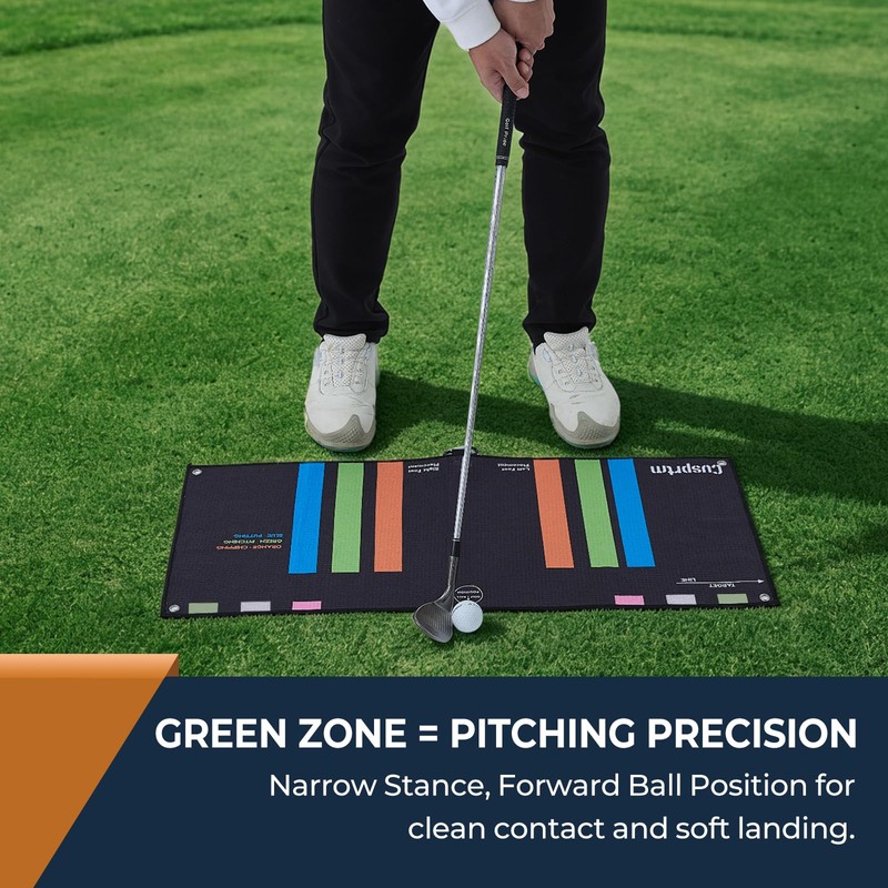 Cusprtm Magnetic Golf Stance Towel & Alignment Training Aid (Right