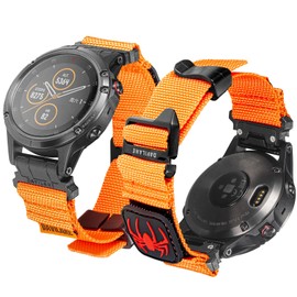 26mm Tactical Nylon Watch Band for Garmin 51mm Watches: Modular with Swappable Patches & G-Hook Strap for Fenix 7X/6X/5X Pro, Epix Pro, Instinct 2X/3, Descent MK