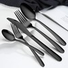 Hunnycook 60-Piece Black Silverware Set for 12, Stainless Steel Cutlery