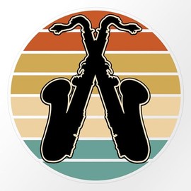 CafePress Saxophone Music Vintage Large Die Cut Sticker, 8.75" x 8.75" Clear