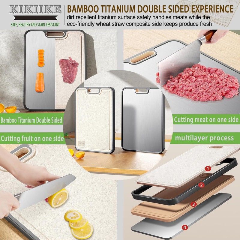 Titanium Cutting Board Double Sided Pure Titanium Cutting Boards for