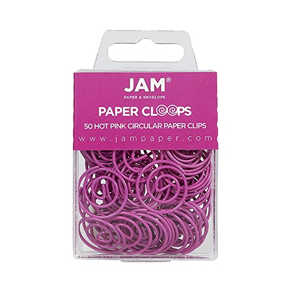 JAM PAPER Circular Paper Clips - Round Paperclips - Hot