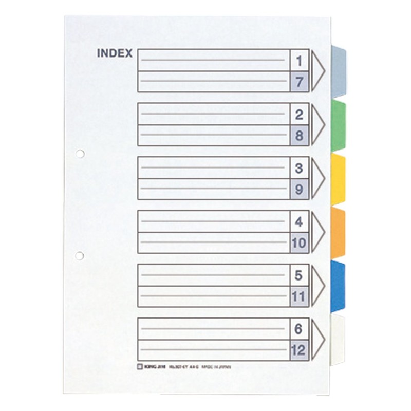 キングジム カラーインデックス A4-S 6山 907-6Y