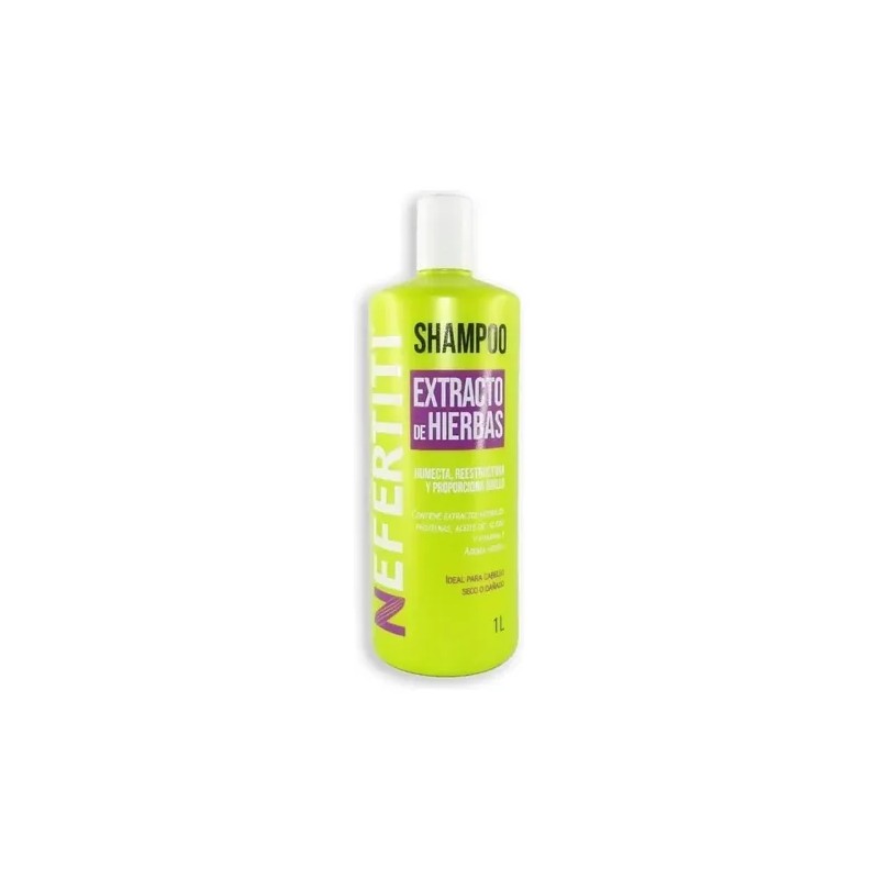 Shampoo Hierbas Reparador Para Cabello Dañado Nefertiti 1lt