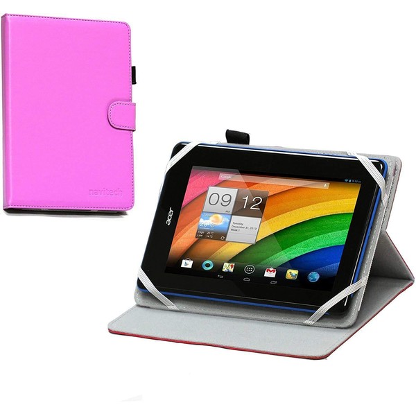 Navitech Purple Faux Leather Case Cover - Compatible With TCL Tab 10L 10" Tablet