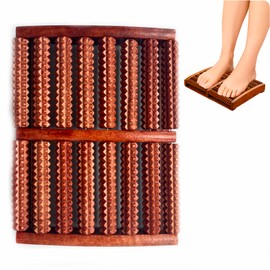 Smaoqingji Fußmassageroller Holz Roller Fußmassagegerät Fußroller - 1 Stück Braun, Fussmassageroller Igelball Fussroller Massageroller, Kann Leicht Stress Abbauen und die Blutzirkulation Verbessern