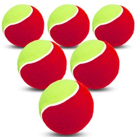 FINGER TEN Kids Tennis Balls Soft Elastic Low Compression Stage Pressureless Bulk Training Tool Color Orange for Outdoor Youth Beginner Practice (6 Pack in Red)