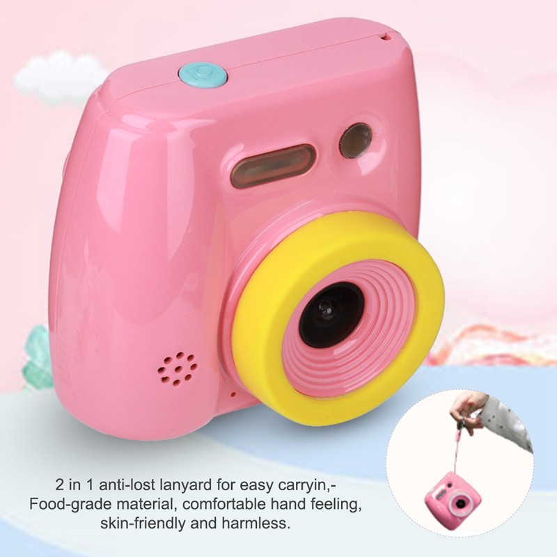 V5 2in Screen 1.3MP Mini Children Kid Camera Pink with