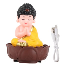 Singing Buddha Figurine USB Charging Desktop Buddha Decorative Statue with Sound for Desk Car Dashboard Restaurant