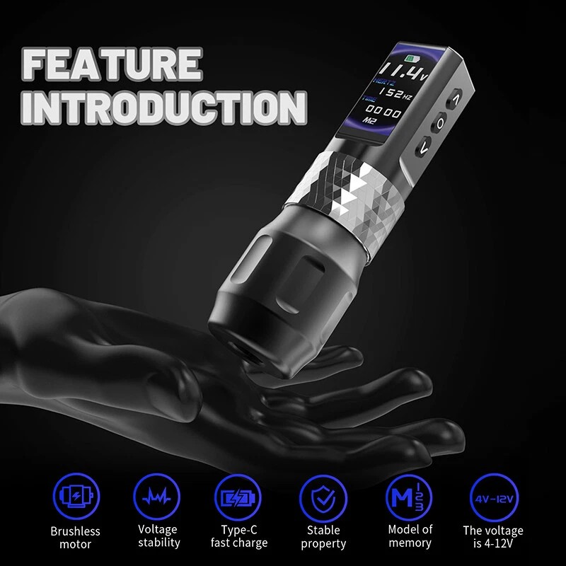 YILONG WirelessTattoo Gun Makeup Pen Machine Complete Kit Power 2000mAh