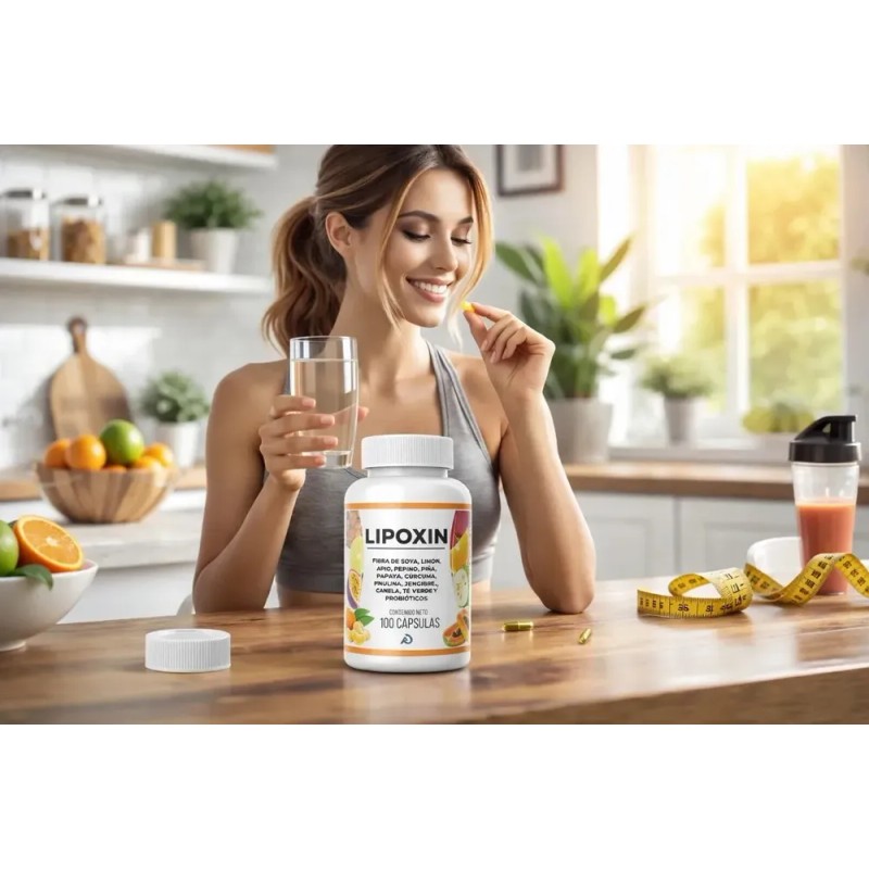Lipoxin 100 Cápsulas Suplemento Fibra + Probióticos Sin Sabor