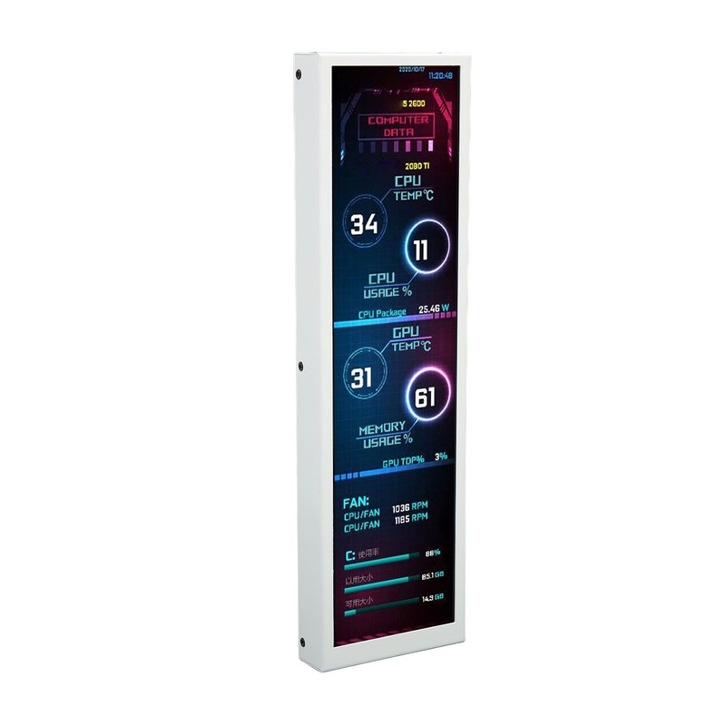 Computer Temp Monitor 8.8 Inch IPS Theme Editor Auto Off