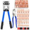 Cable Lug Crimping Tool with 200Pcs Copper Wire Lugs, Battery
