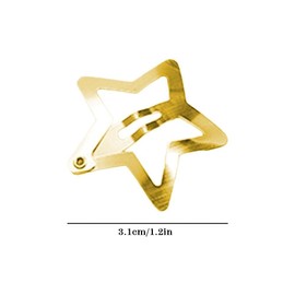 10Pcs Gold Star Hair Clips Metal Snap Hair Clips Hair Barrettes Hair Side Clamps Headdress Cute Hair Accessories for Women Girls Kids, Clips and Barrettes, Gold Hair Clips