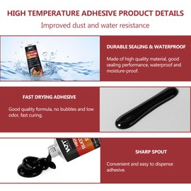 INNOVAYOU 200ml Oven Heat Resistant Glue, High Temperature Adhesive Fixes Cracks High Temperature Resistance, High Temp Glue Suitable for Oven, Grill, Microwave