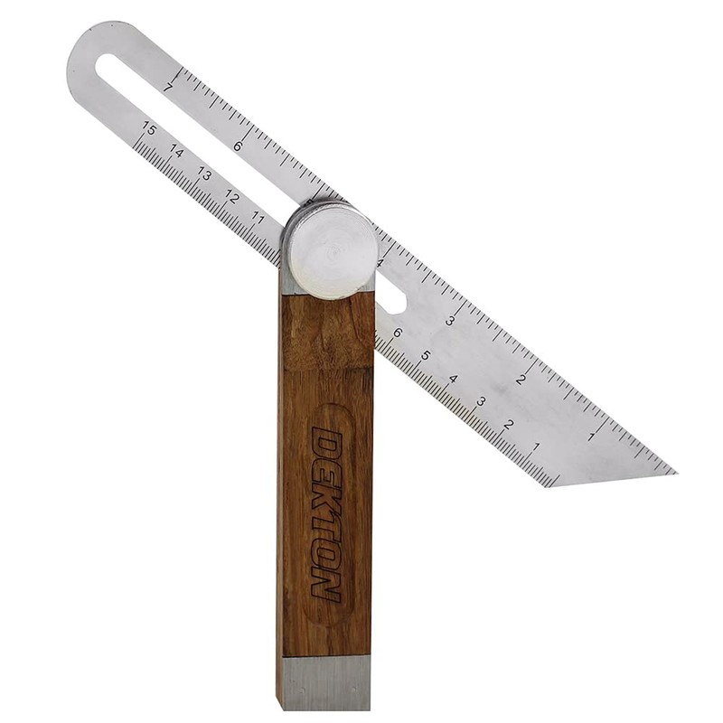 Dekton 8-Inch Bevel Square - Durable Polished Hardwood, Stainless Steel