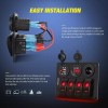 Nilight Led Rocker Switch 4 Gang w/ Usb Charger Voltmeter