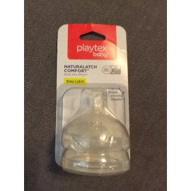 Playtex NaturaLatch Comfort Easy Latch 2-Pack Silicone Nipples Slow Flow 0M+