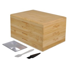 Premium Bamboo Sifter Set, 5" x 7", 75, 175, 275 Micron Stainless Steel Mesh