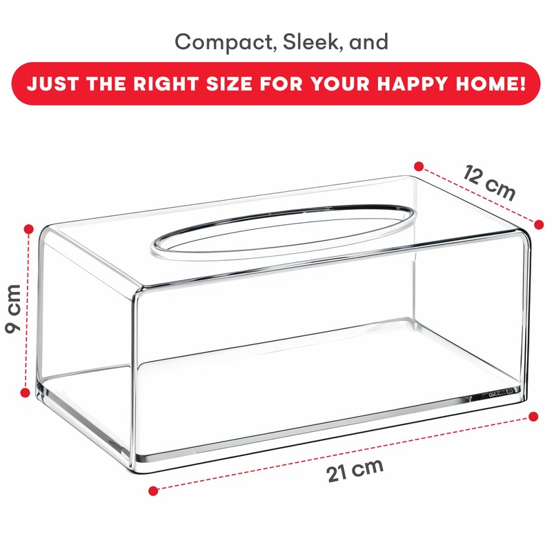 My Happy Home Clear Tissue Dispenser, Acrylic Tissue Box Holder,