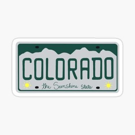 USA All State License Plate Sticker |Vinyl| Decal Wall Laptop Waterbottle Sticker 5"x3" (Colorado)
