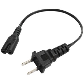 Kaito Denshi AC Power Cable Glasses Cable Straight Glasses Cord Straight Type Connector 2 Pin Black PSE RoHS 20cm