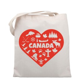 UJIMS Canada Travel Gifts Canada Canvas Shoulder Bag Canadian Gift Canada Trip Souvenir Gift Canada Maple Leaf Merchandise (CanadaTravel BAG)