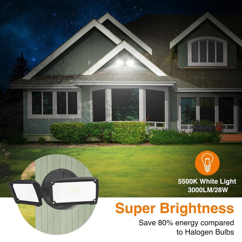 LEPOWER 28W 3000LM ‌LED Security Flood Light‌ ‌Outdoor‌, Switch Controlled