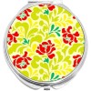 NewCharms Green and Red Flower Pattern Compact with Mirrors -