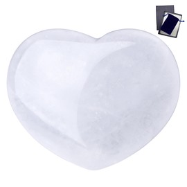 GUJOXILA 45mm Klarer Quarz Herz Kristall Stein Groß Kristalle Edelsteine Herzförmig Liebe Heilkristalle Sorgen Steine für Angst zu lindern Palmstein Meditation Geschenke