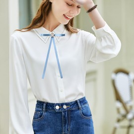 FYBownot JK Uniform Ribbon, Long, Thin Ribbon Tie, Brooch, Bow Tie, Girls, Uniform Accessories, Bowknots, School Entrance Ceremonies, Graduations, Recitals, Office Work, School, Dating, Gift, blue