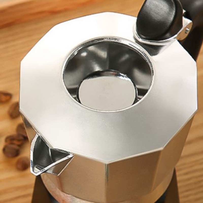 Double Valve Moka Pot Coffee Maker Pot Classic Octagonal Shape