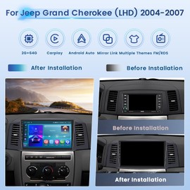 Inefala 2+64G Android 13 Carplay Radio Touch Screen Car Stereo for Jeep Grand Cherokee (LHD) 2004-2007, 10.1'' HD Compatible with Android Auto, AHD Backup Camera, Mirror Link, GPS, WiFi, FM RDS